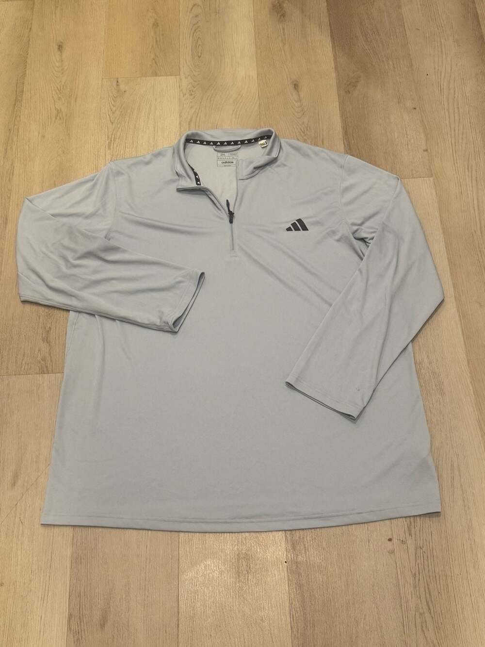 Adidas 1/4 Zip Pullover Size 2XL Light Blue Lightweight Athletic
